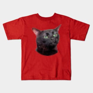 8bit Zoned Out Black Cat Kids T-Shirt